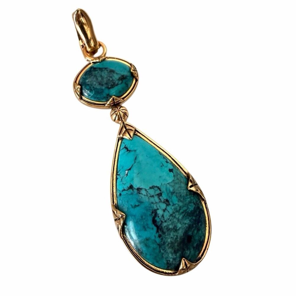 Vintage Barse Reversible Turquoise Pendant